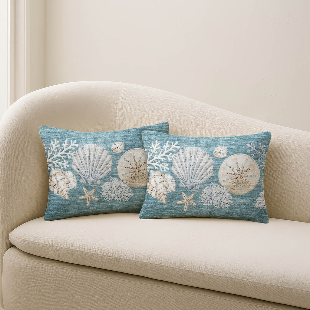 Bluewater BW2 Teal Chenille Decorative Pillow