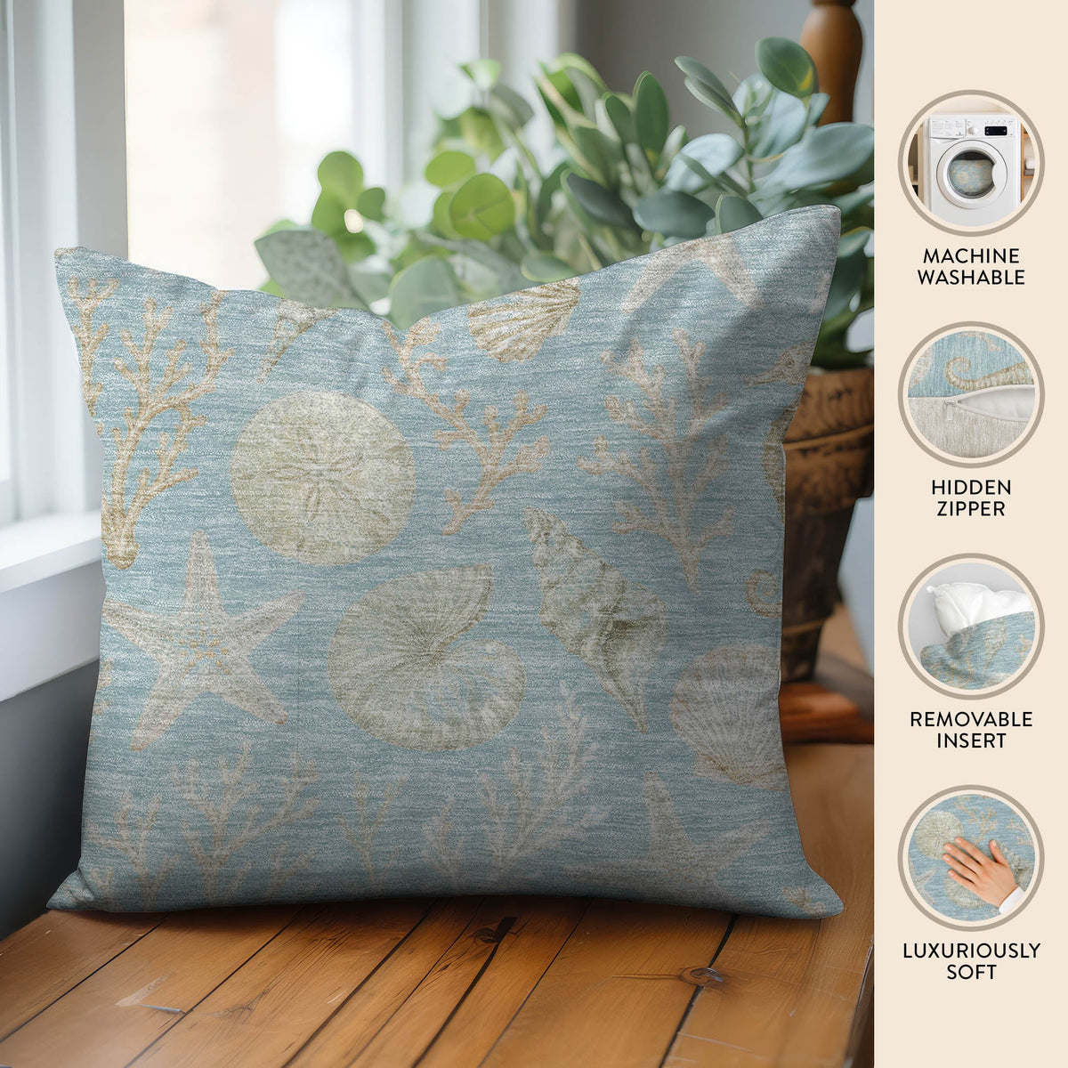 Bluewater BW3 Indigo Chenille Decorative Pillow