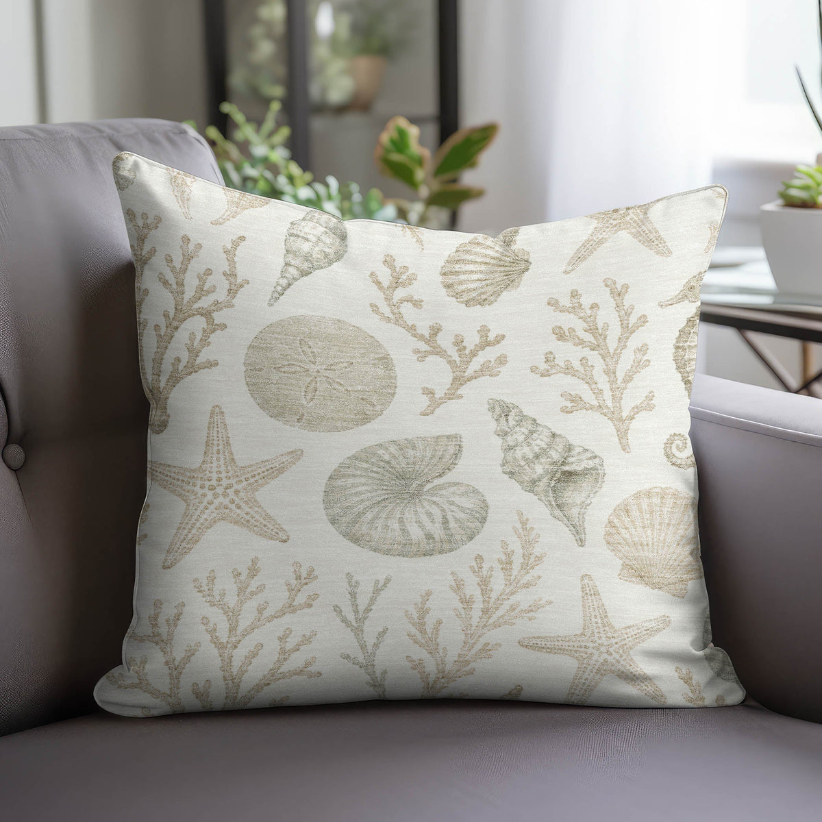 Bluewater BW3 Ivory Chenille Decorative Pillow