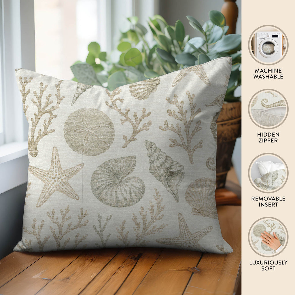 Bluewater BW3 Ivory Chenille Decorative Pillow
