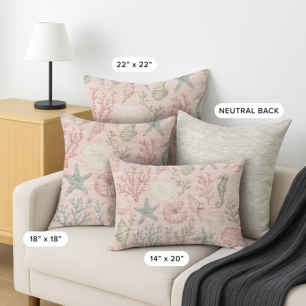 Bluewater BW3 Pink Chenille Decorative Pillow