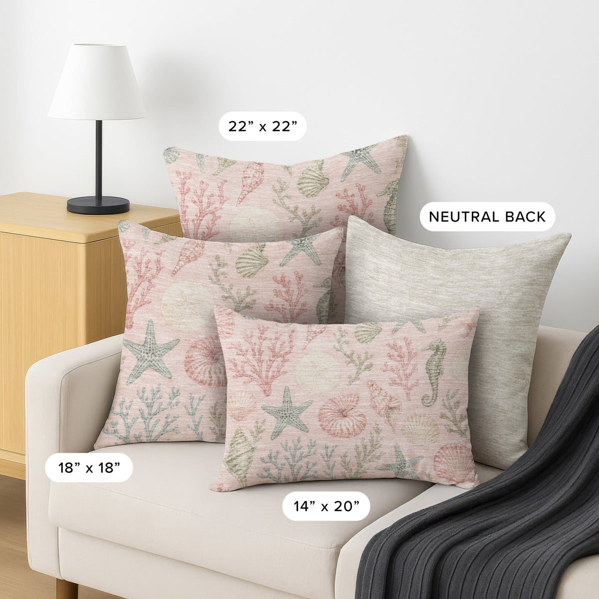 Bluewater BW3 Pink Chenille Decorative Pillow