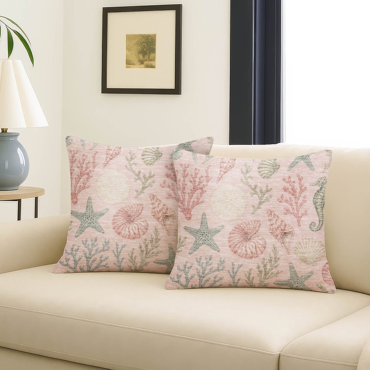 Bluewater BW3 Pink Chenille Decorative Pillow
