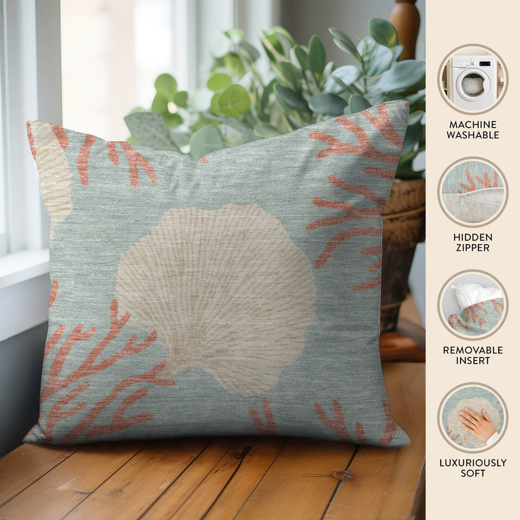 Bluewater BW4 Aqua Chenille Decorative Pillow