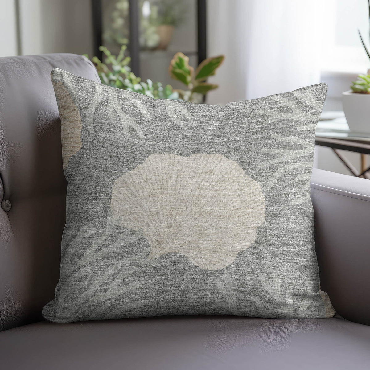 Bluewater BW4 Gray Chenille Decorative Pillow