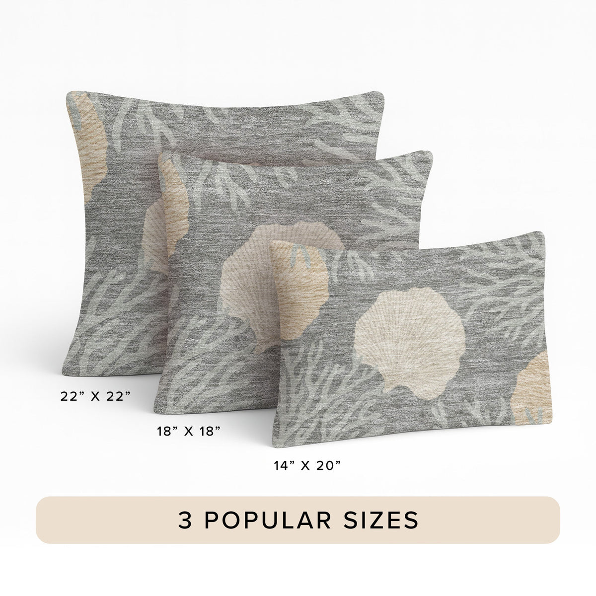 Bluewater BW4 Gray Chenille Decorative Pillow