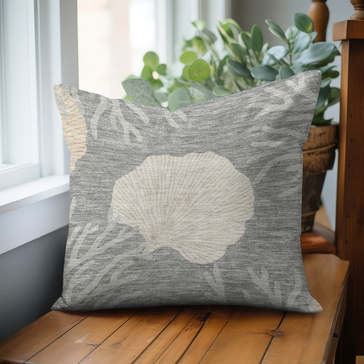 Bluewater BW4 Gray Chenille Decorative Pillow
