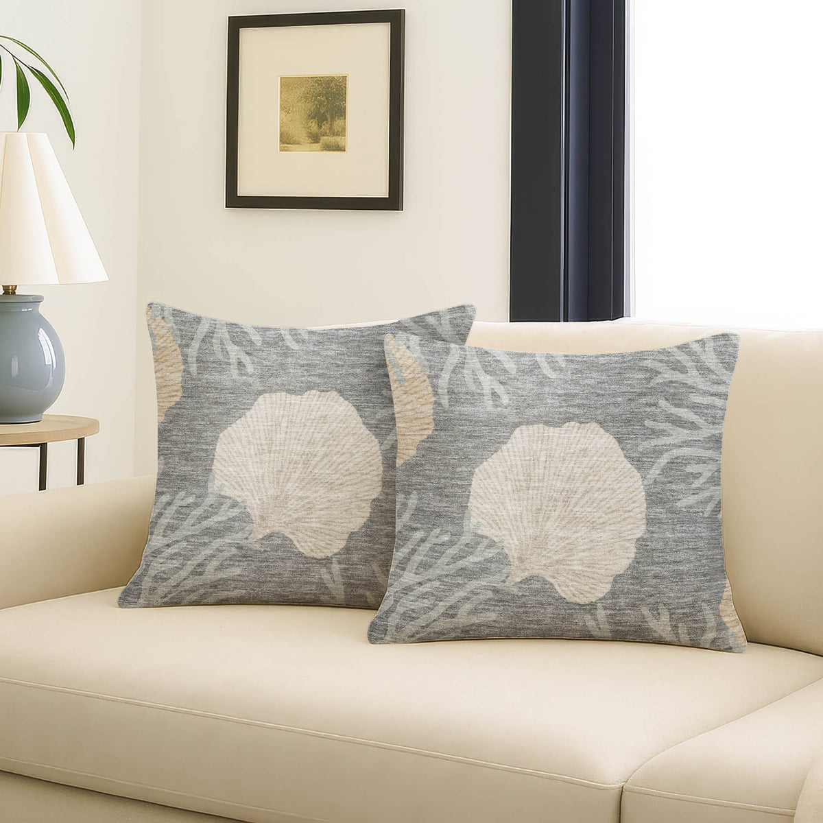 Bluewater BW4 Gray Chenille Decorative Pillow