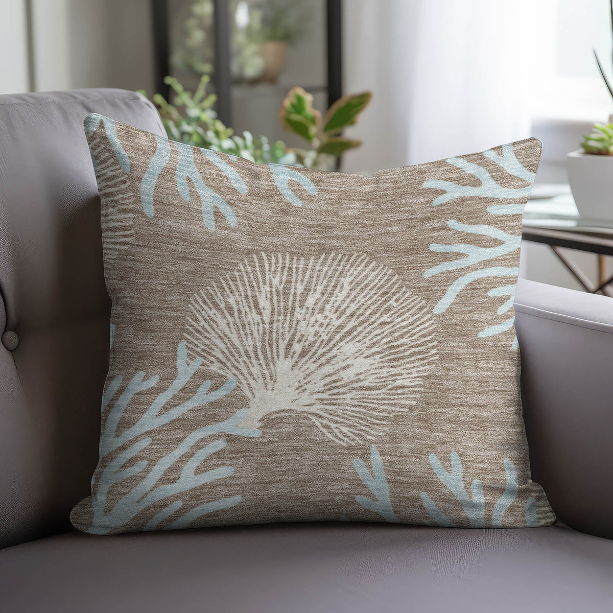 Bluewater BW4 Taupe Chenille Decorative Pillow