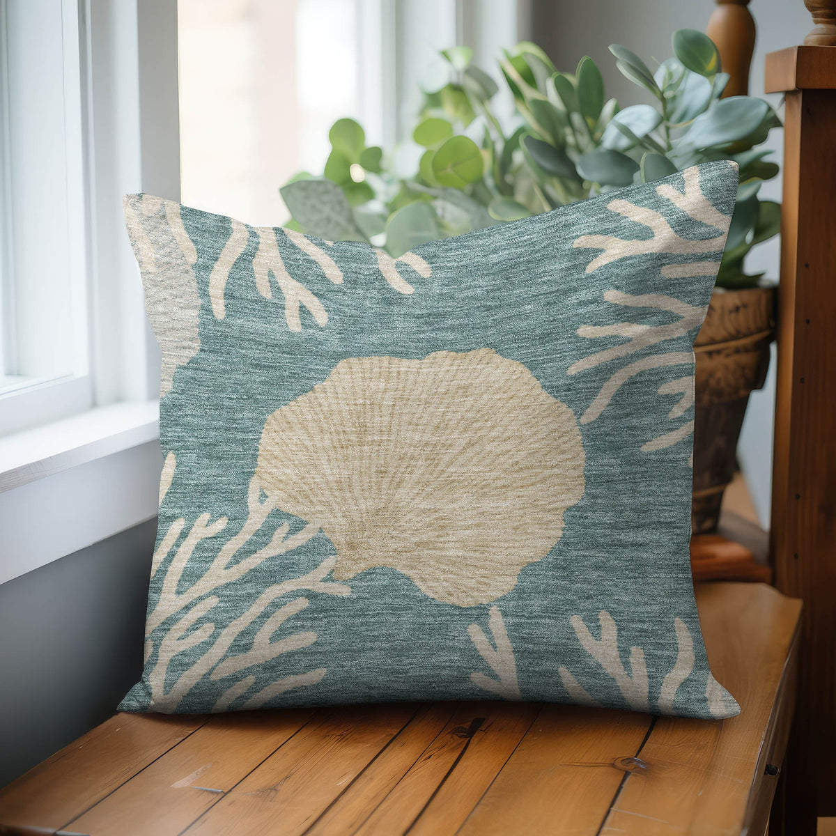 Bluewater BW4 Teal Chenille Decorative Pillow