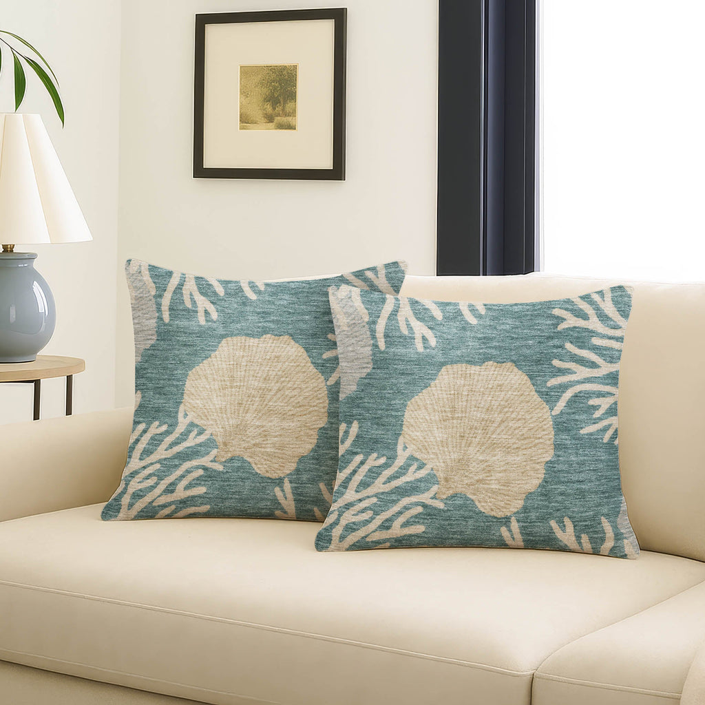 Bluewater BW4 Teal Chenille Decorative Pillow