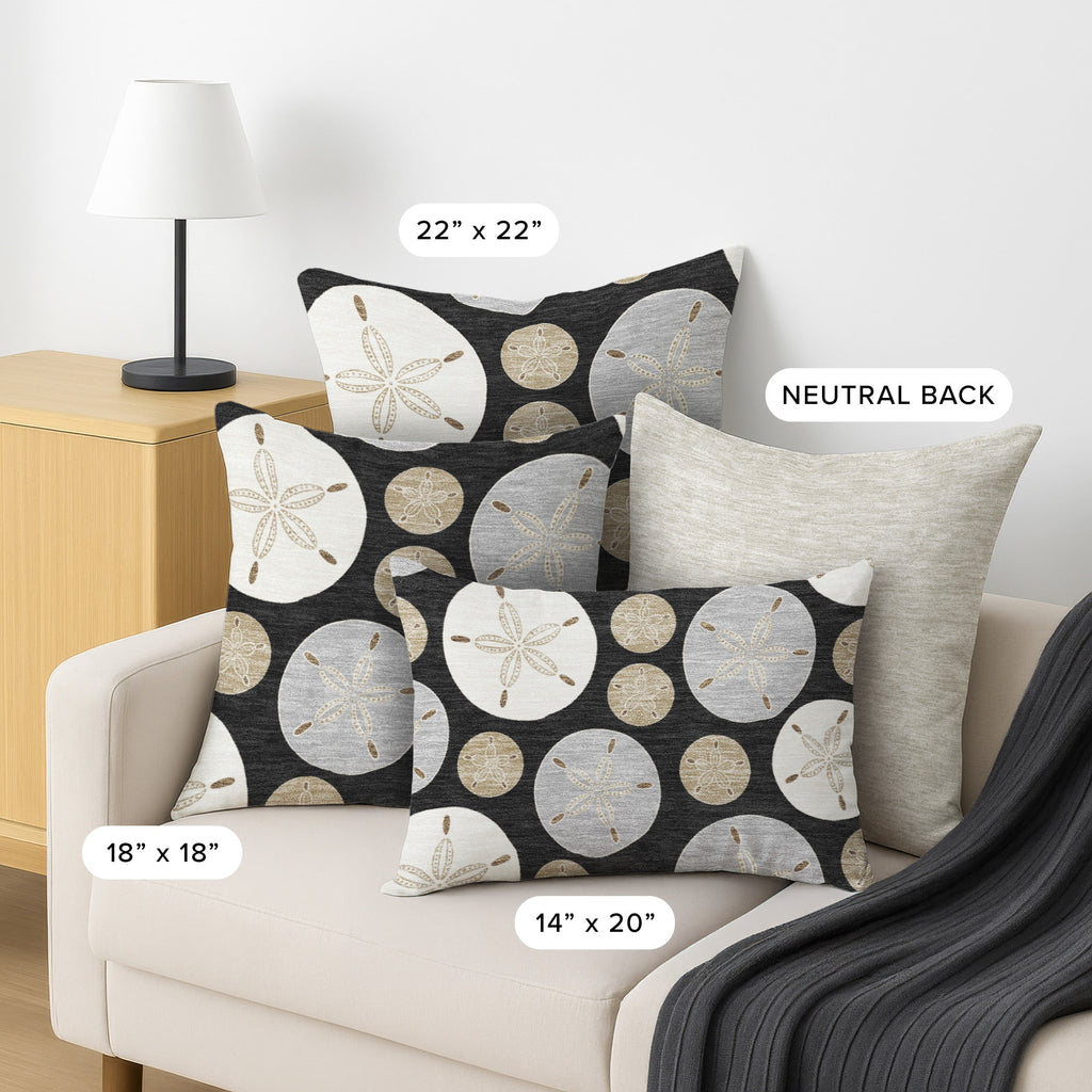 Bluewater BW5 Black Chenille Decorative Pillow