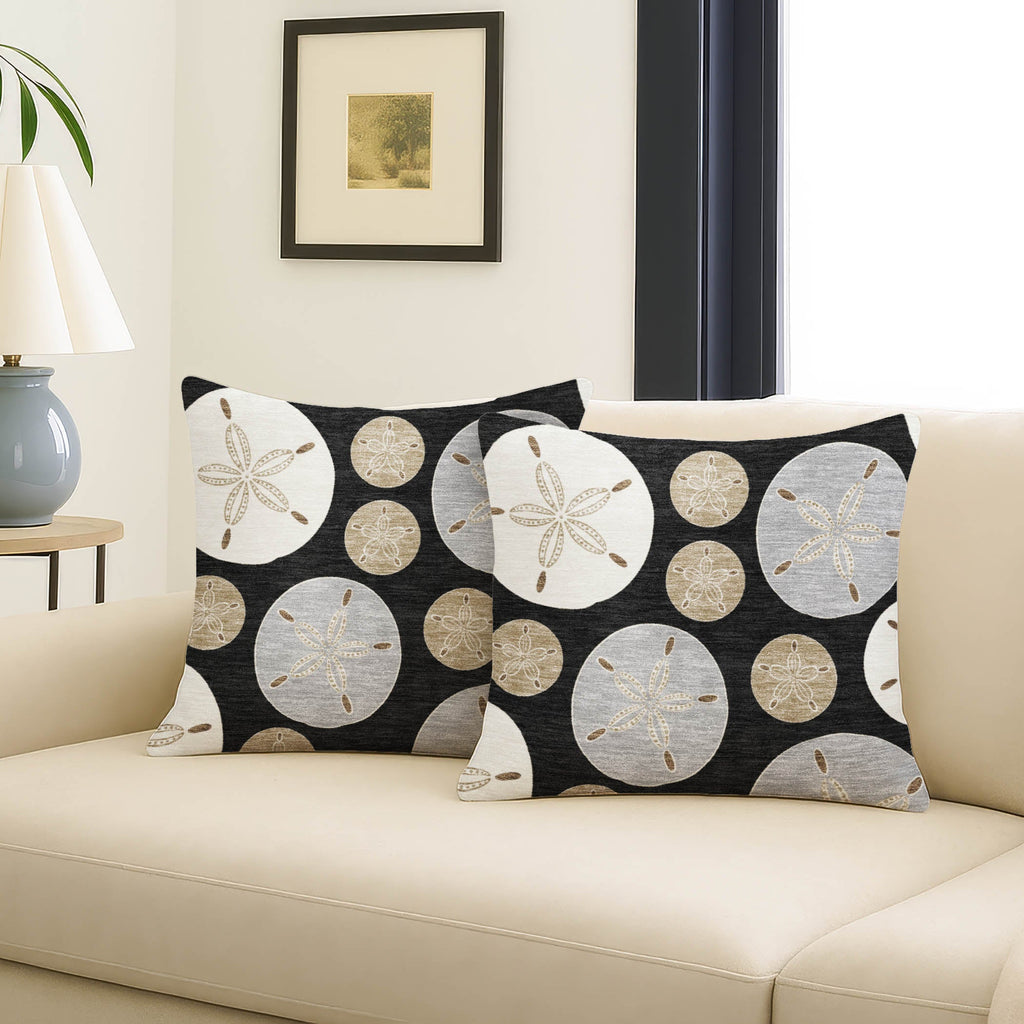 Bluewater BW5 Black Chenille Decorative Pillow