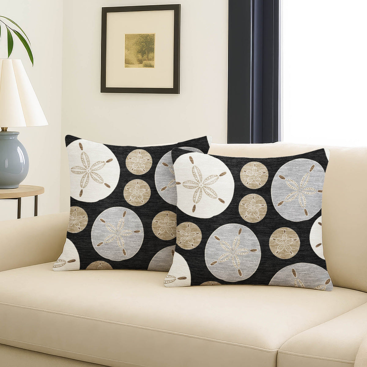 Bluewater BW5 Black Chenille Decorative Pillow