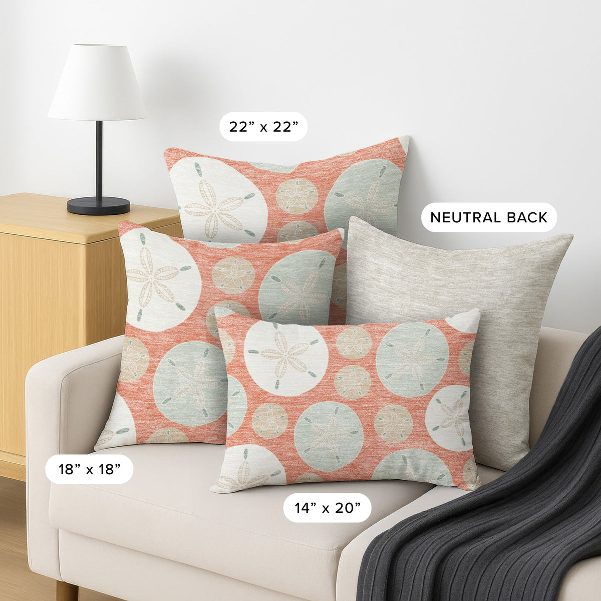 Bluewater BW5 Coral Chenille Decorative Pillow