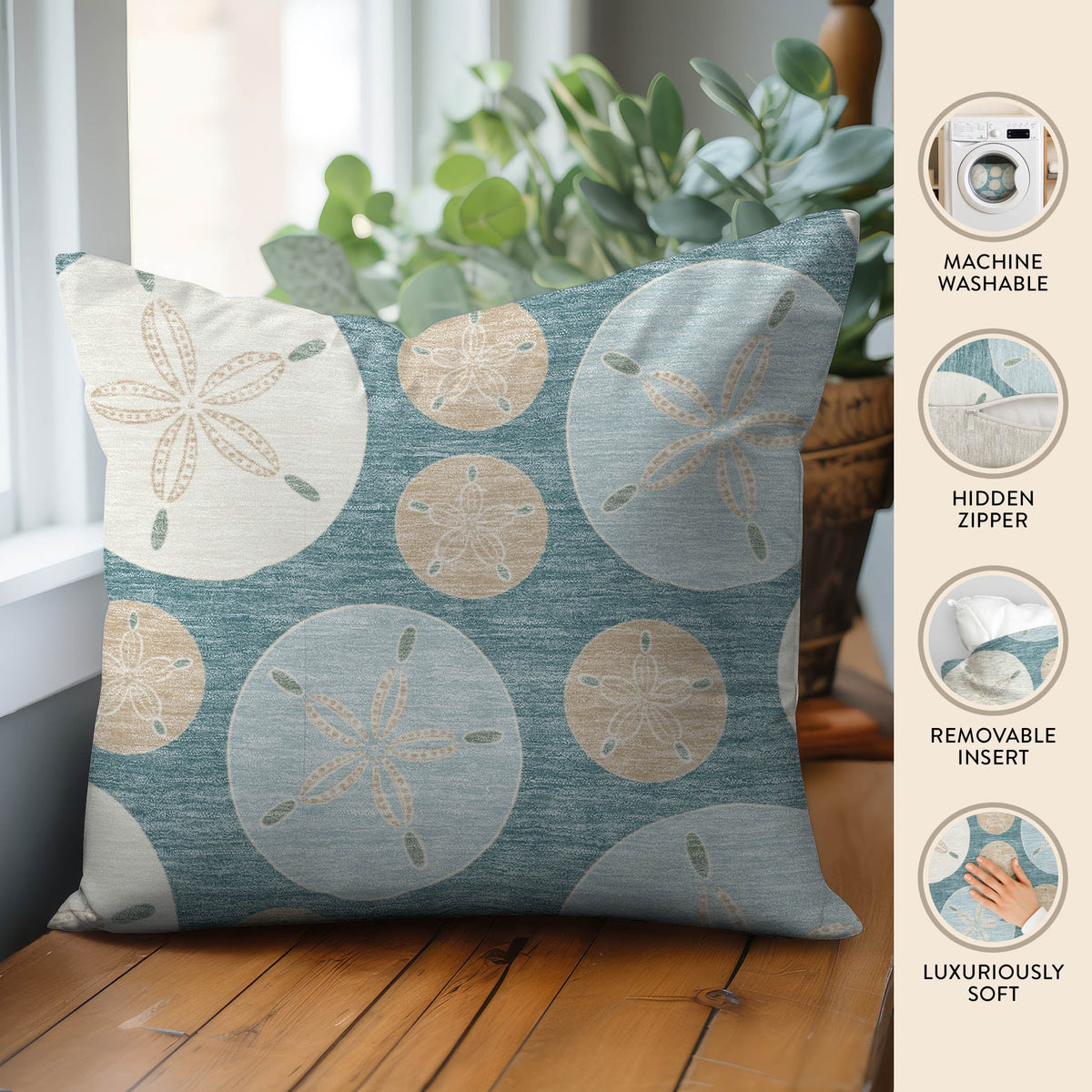 Bluewater BW5 Teal Chenille Decorative Pillow