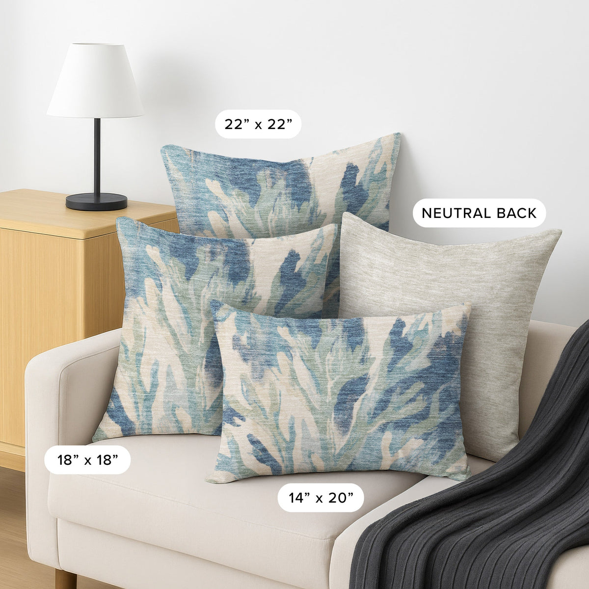 Bluewater BW6 Denim Chenille Decorative Pillow