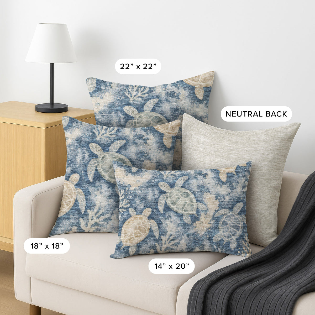 Bluewater BW7 Navy Chenille Decorative Pillow