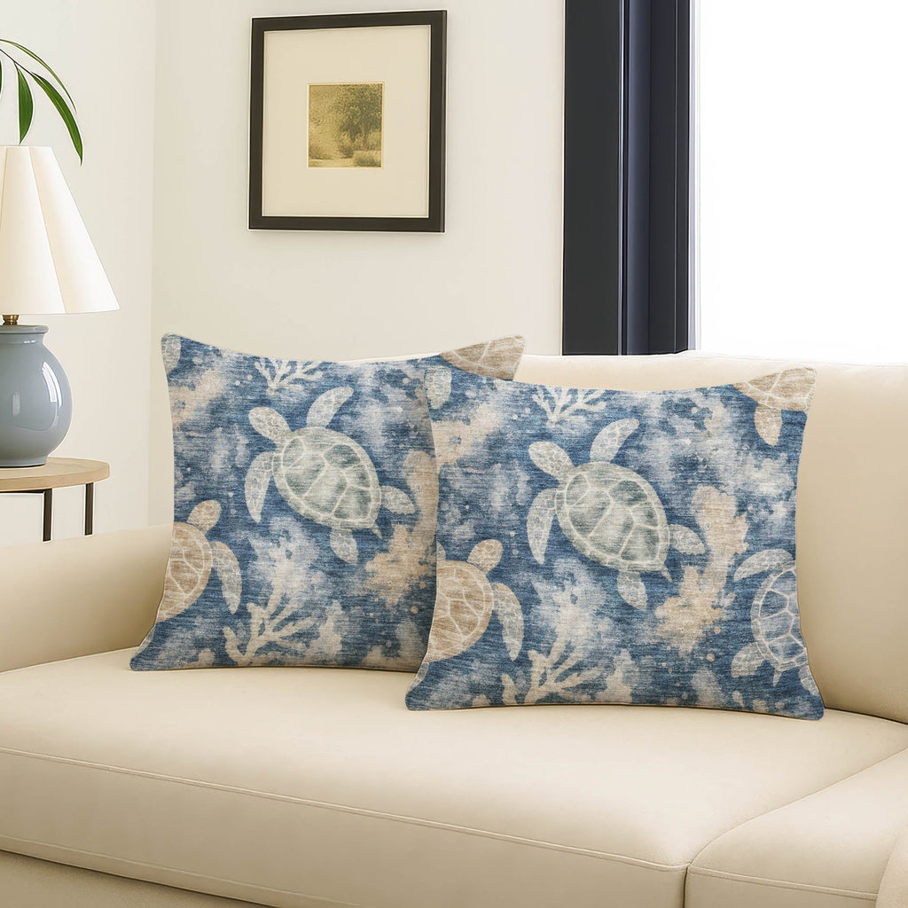 Bluewater BW7 Navy Chenille Decorative Pillow