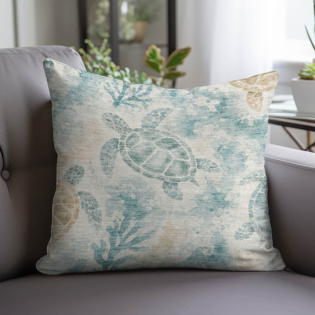 Bluewater BW7 Teal Chenille Decorative Pillow