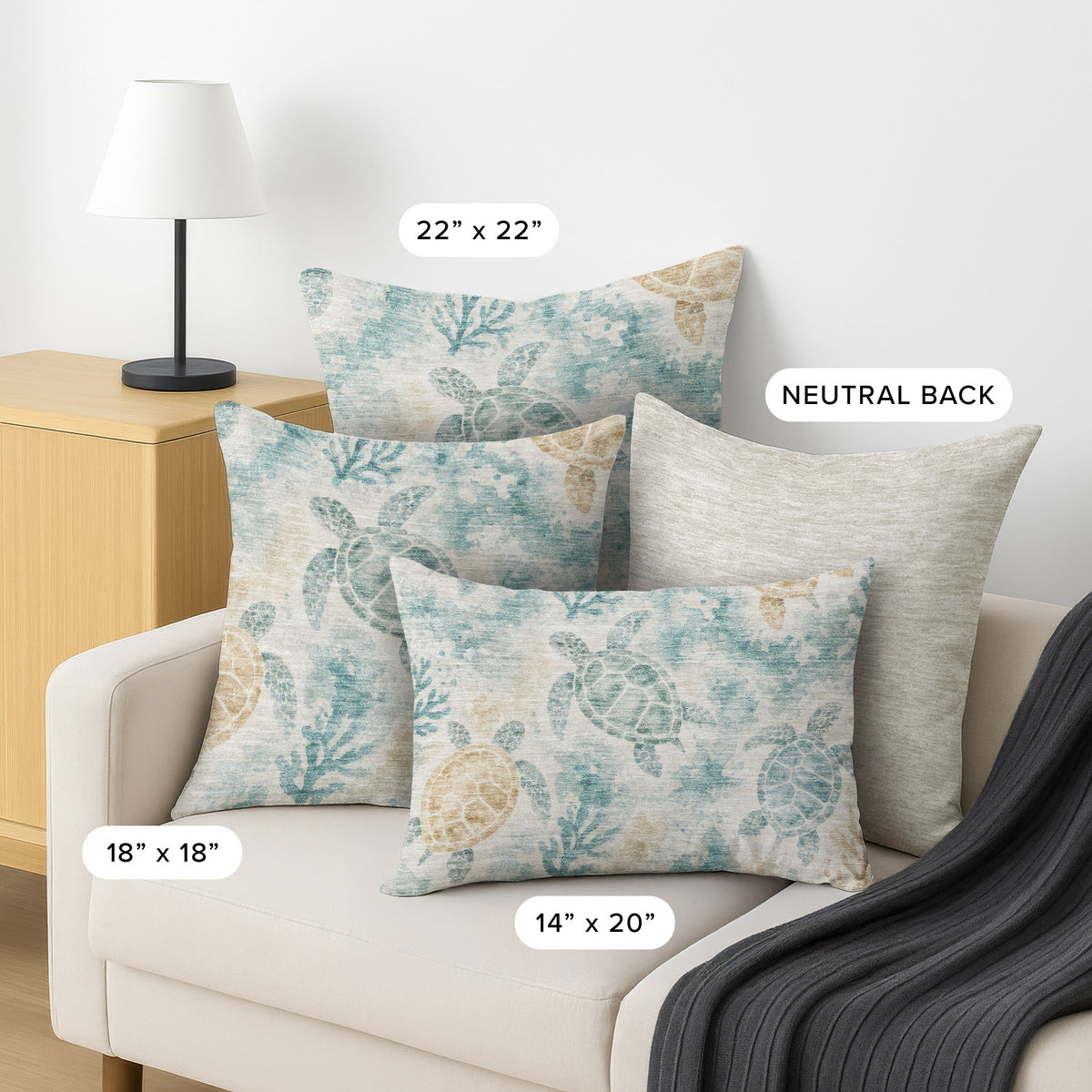Bluewater BW7 Teal Chenille Decorative Pillow