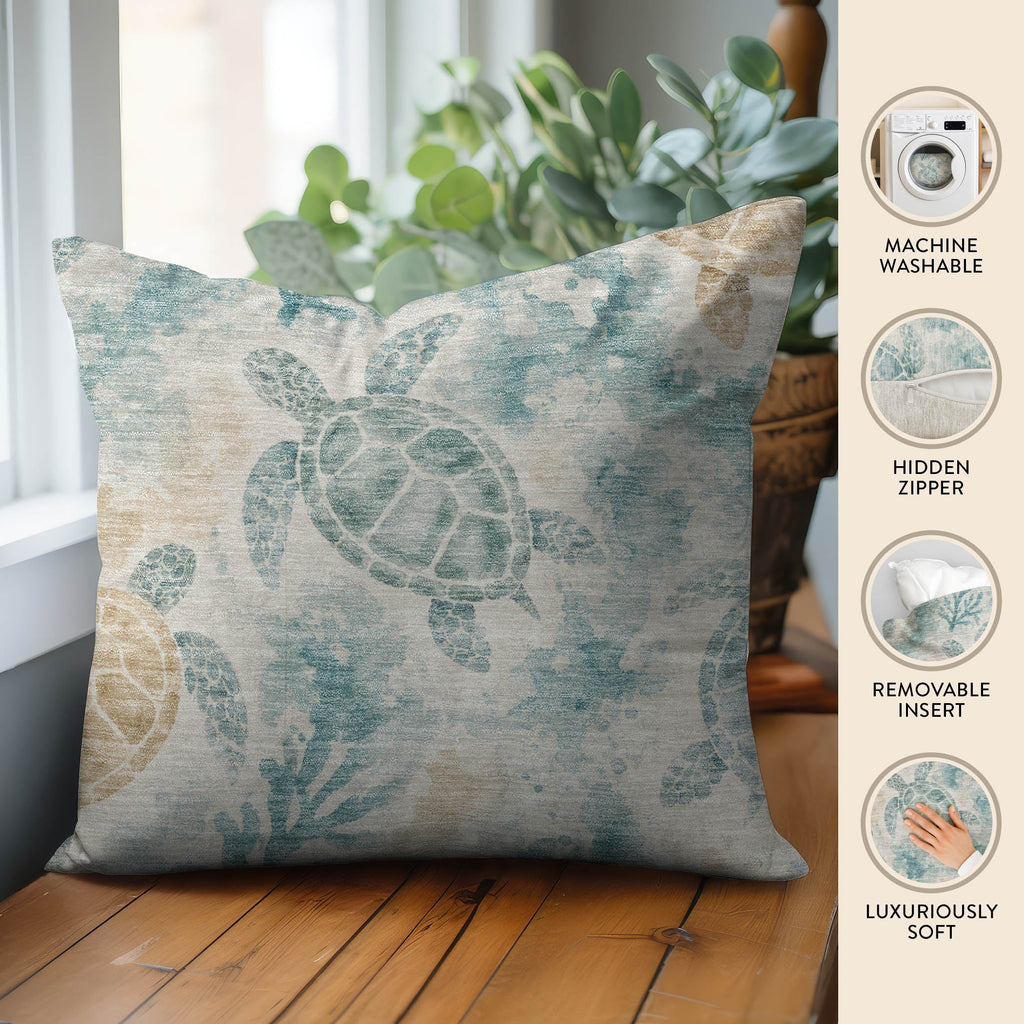 Bluewater BW7 Teal Chenille Decorative Pillow
