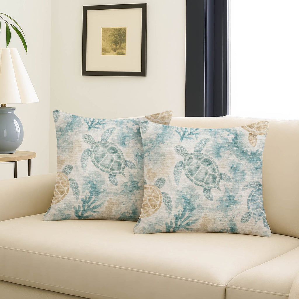 Bluewater BW7 Teal Chenille Decorative Pillow