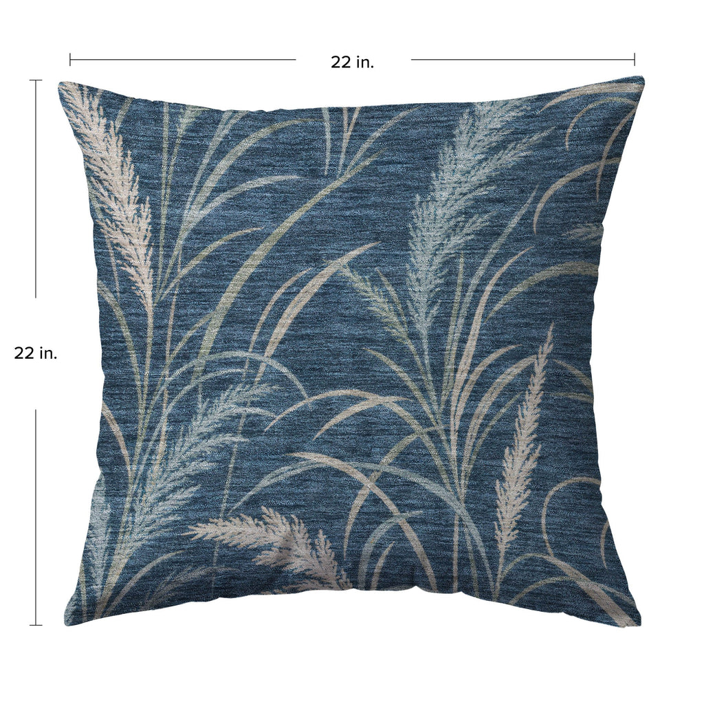 Bluewater BW8 Blue Chenille Decorative Pillow