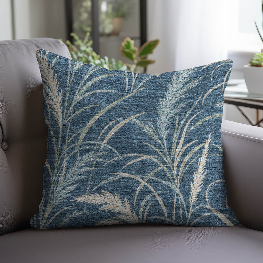 Bluewater BW8 Blue Chenille Decorative Pillow