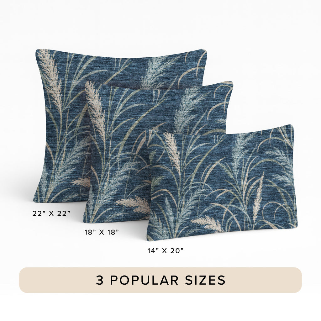 Bluewater BW8 Blue Chenille Decorative Pillow