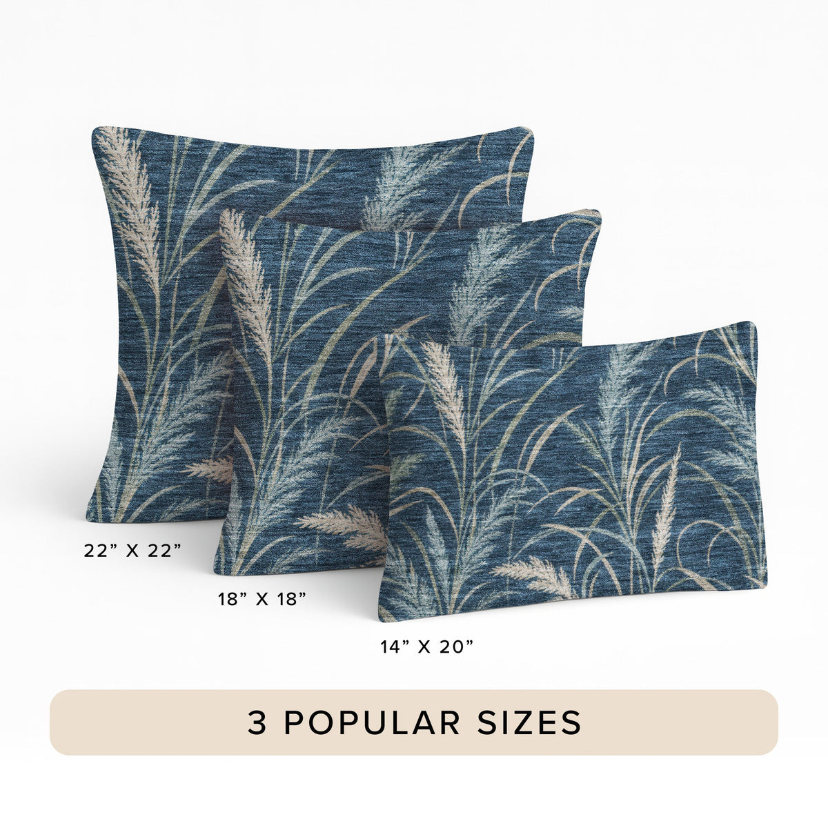 Bluewater BW8 Blue Chenille Decorative Pillow