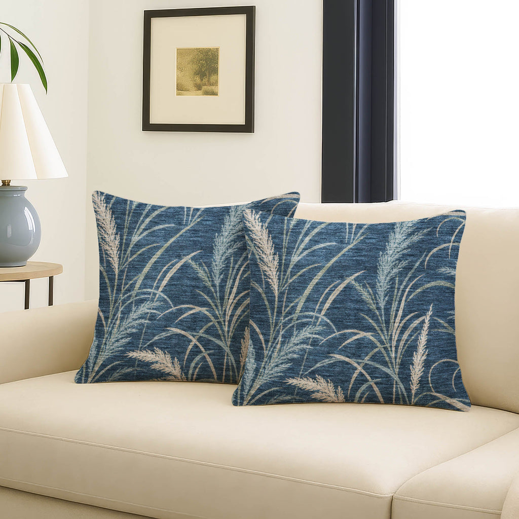 Bluewater BW8 Blue Chenille Decorative Pillow