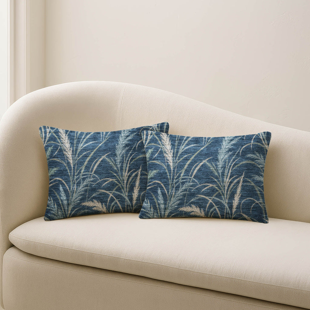 Bluewater BW8 Blue Chenille Decorative Pillow