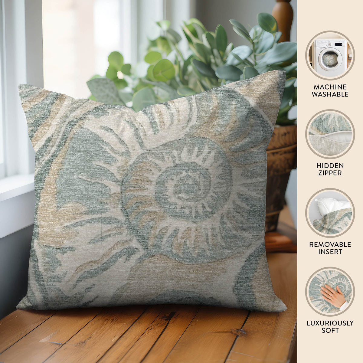 Bluewater BW9 Seafoam Chenille Decorative Pillow